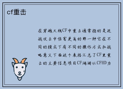 cf重击